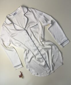 Chemise de nuit en satin " Blanche "