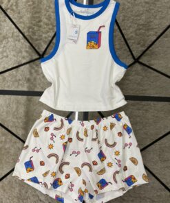 Alternative view of Pyjama short haut debardeur  " bleu juice "