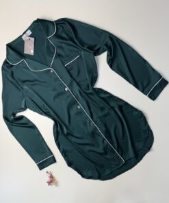 Chemise de nuit en satin " vert foncé "