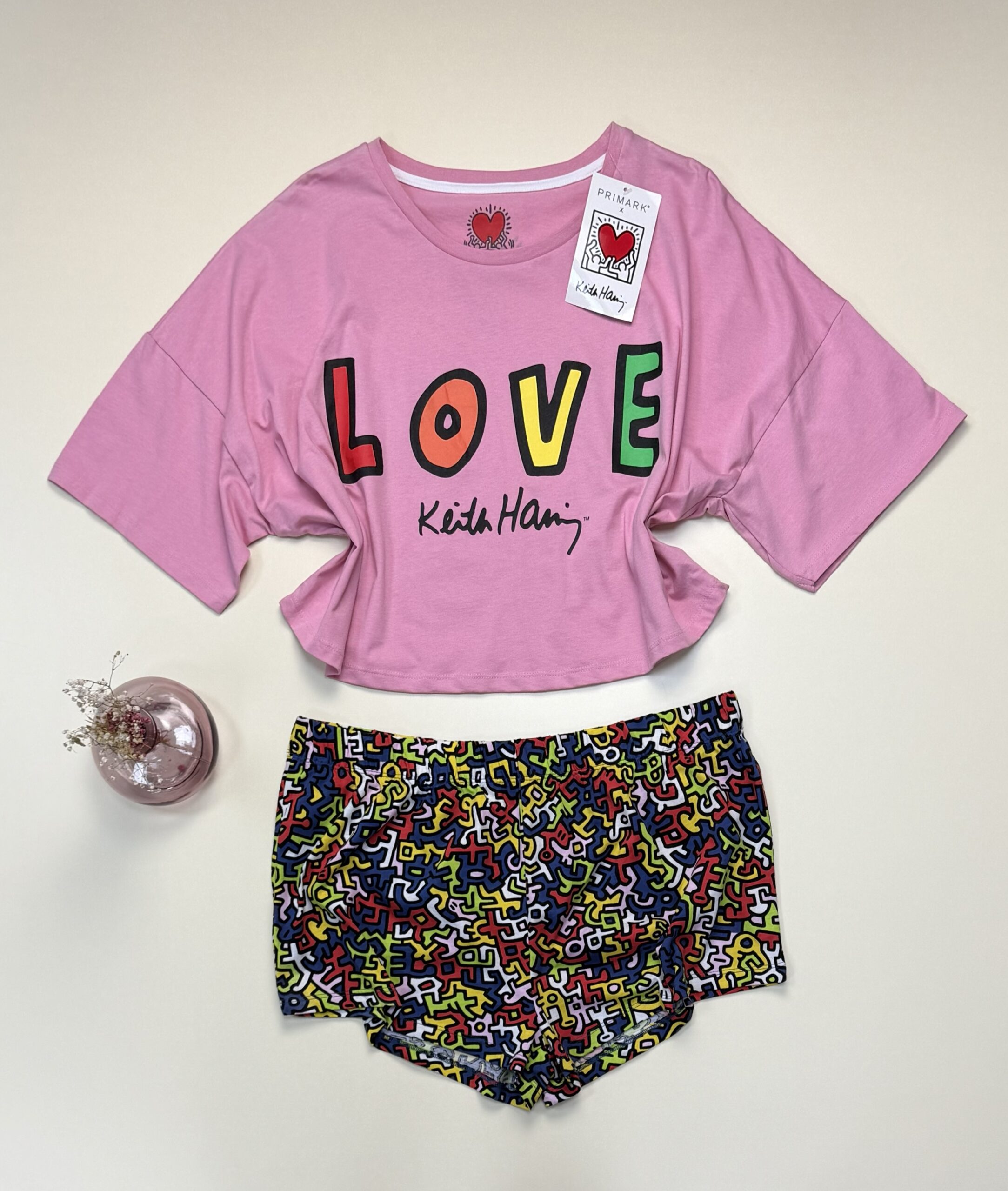 Pyjama short haut demi manche " keith hamiz love " – Image 2