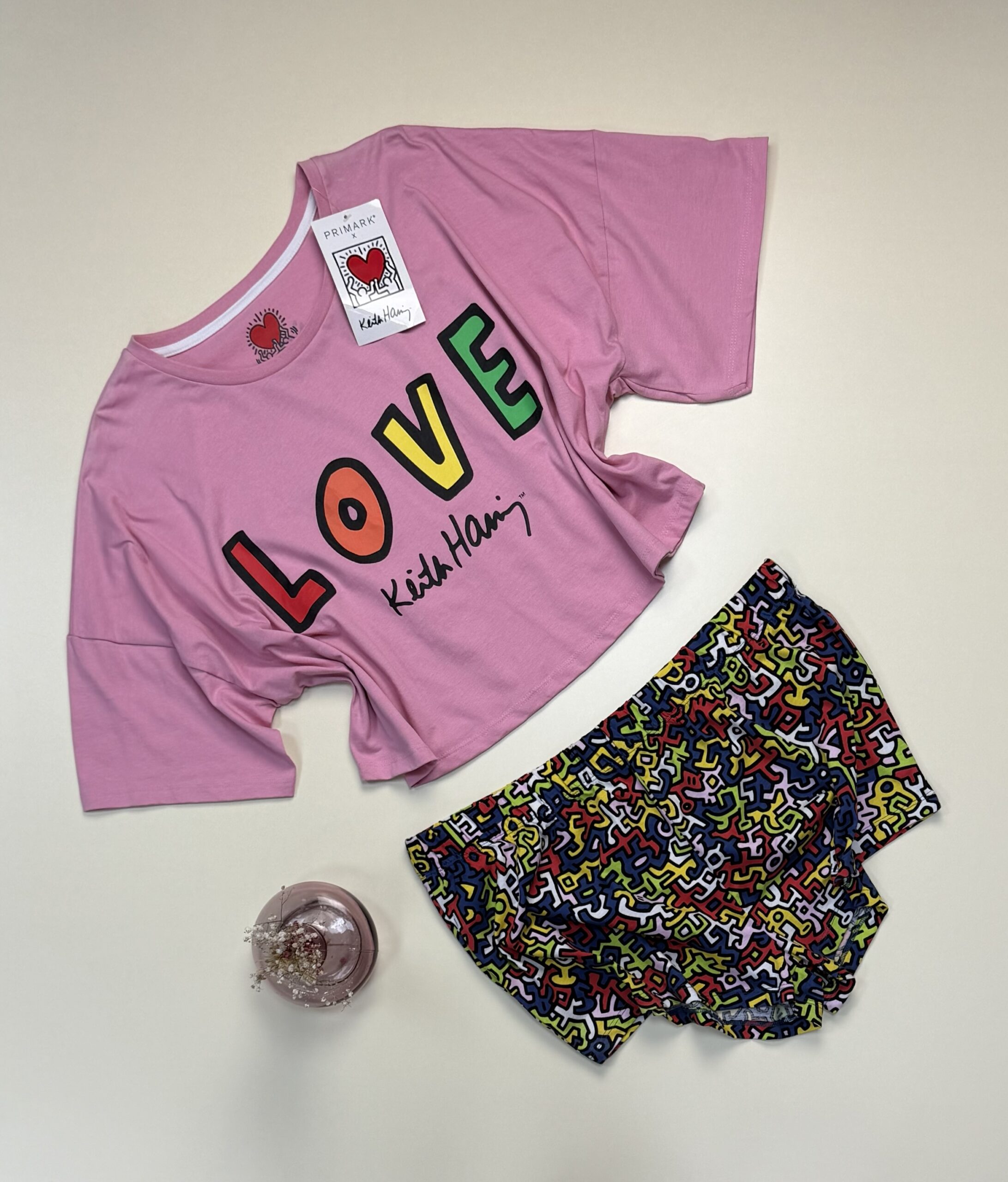 Pyjama short haut demi manche " keith hamiz love "