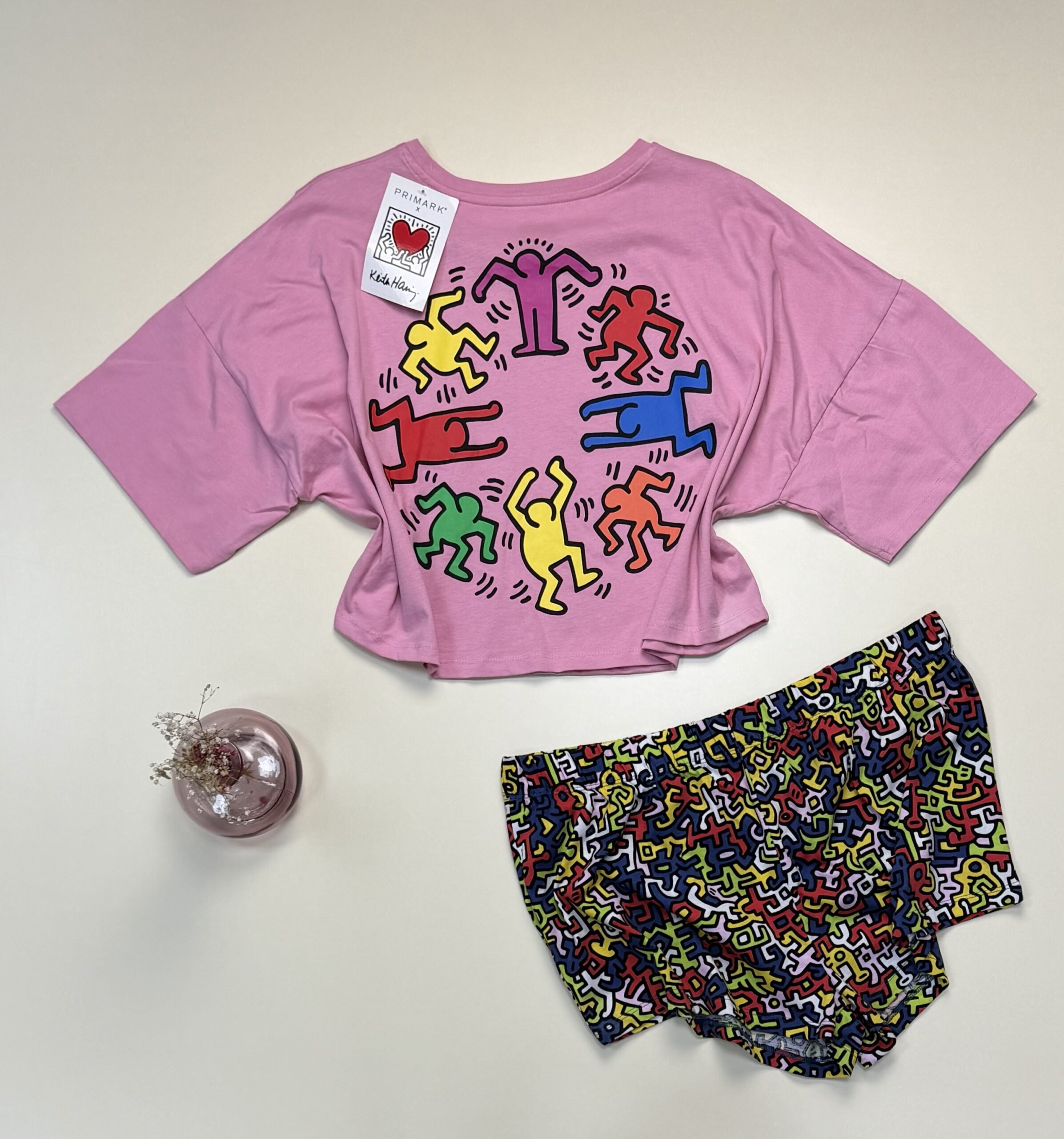 Pyjama short haut demi manche " keith hamiz love " – Image 3