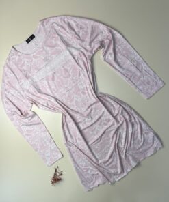 Chemise de nuit - rose à motif -