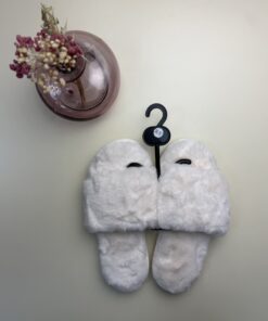 Alternative view of Pantoufle ouverte en fourrure Blanche