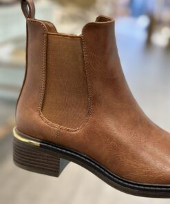 Alternative view of Bottine talon doré " Camel "