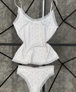 Alternative view of Tricot de peau + bas " Rose à fleur "