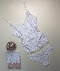 Tricot de peau + bas " Rose à fleur "