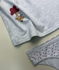 Alternative view of Tricot de peau + bas " Gris clair "