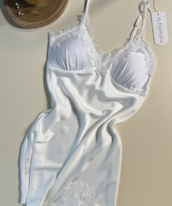 Nuisette en satin " blanc "