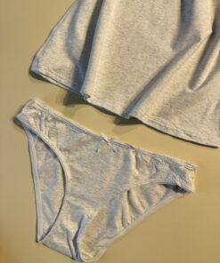 Alternative view of Tricot de peau + bas " gris clair "