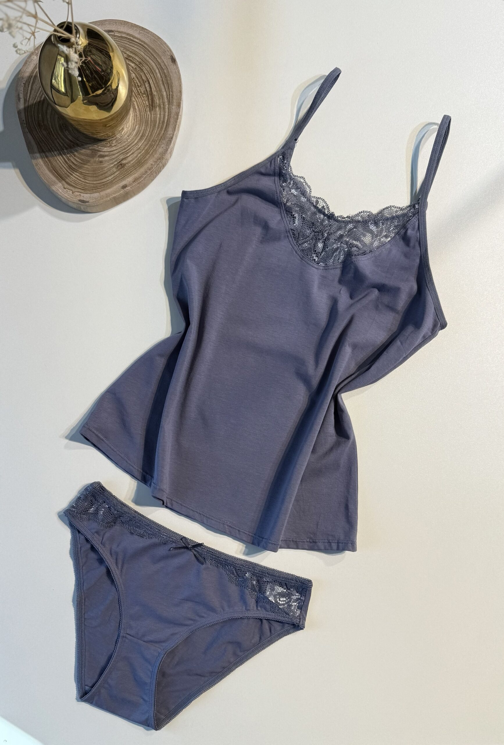 Tricot de peau + bas " Gris foncé  "