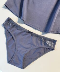 Alternative view of Tricot de peau + bas " Gris foncé  "