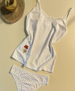 Tricot de peau + bas " Blanc "