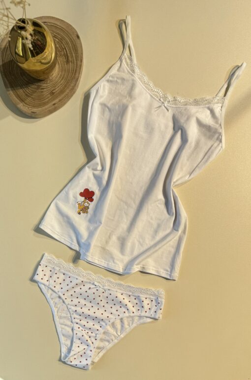 Tricot de peau + bas " Blanc "