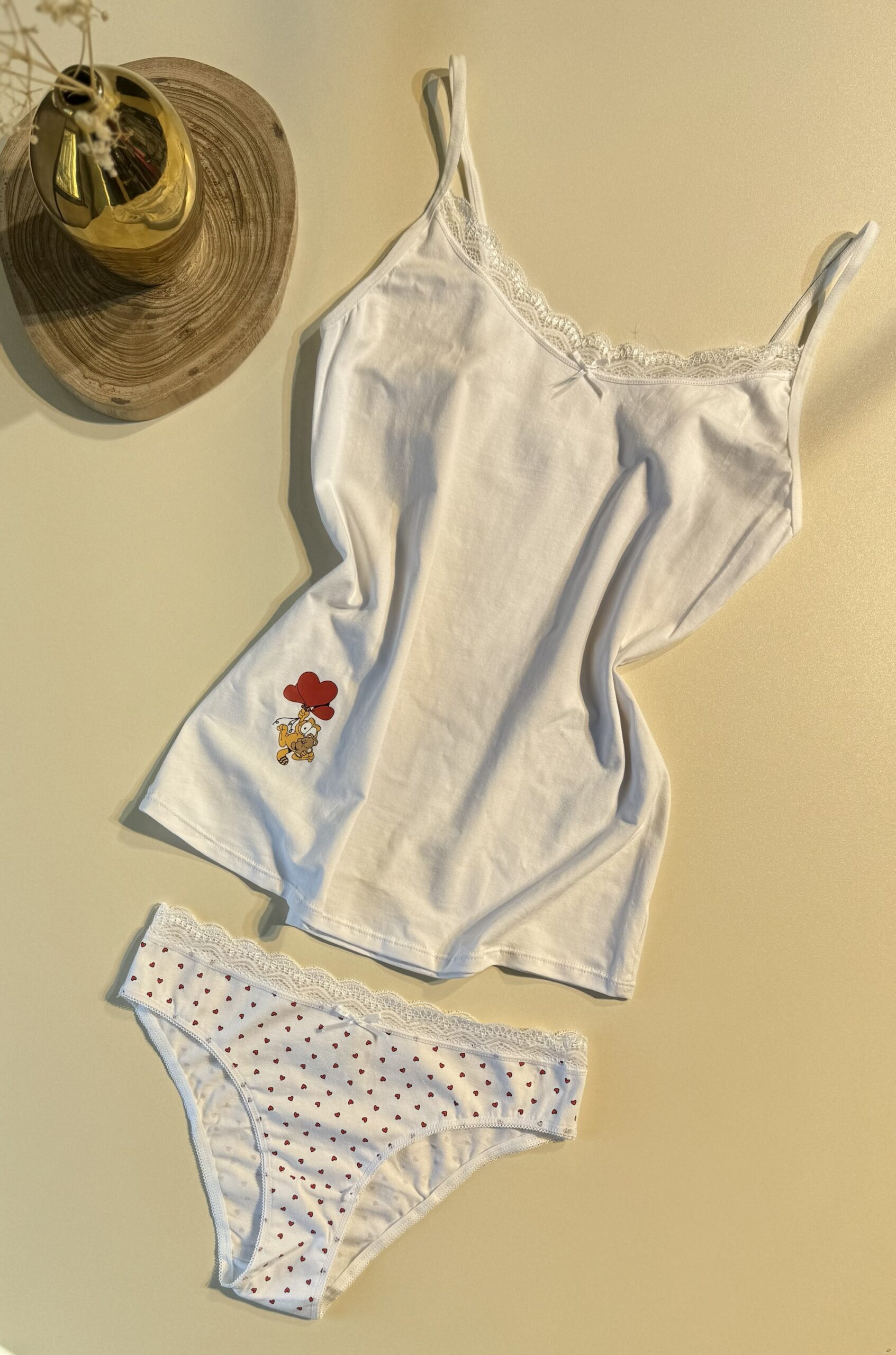 Tricot de peau + bas " Blanc "