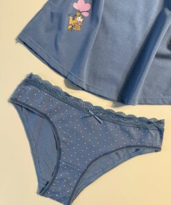 Alternative view of Tricot de peau + bas " BLEU "