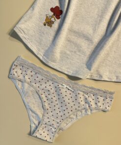 Alternative view of Tricot de peau + bas " Gris clair "