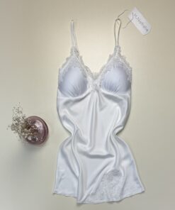 Alternative view of Nuisette en satin " blanc "