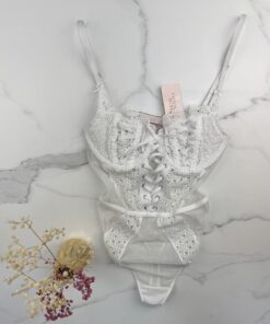 Alternative view of Body en dentelle victorias secret "BLANC "