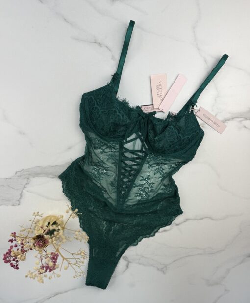 Body en dentelle victorias secret " VERT  "