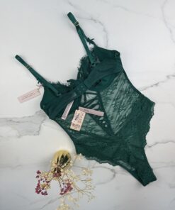 Alternative view of Body en dentelle victorias secret " VERT  "