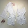 Ensemble nuisette peignoir en satin " blanc  "