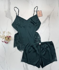 Short bustier en satin H  " vert  "