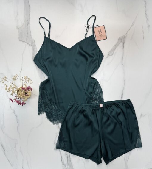 Short bustier en satin H  " vert  "