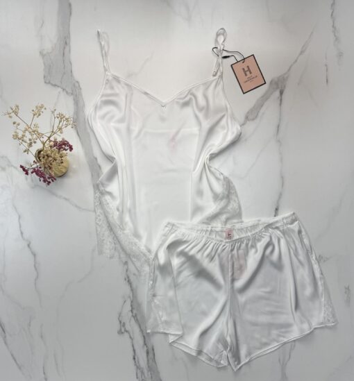 Short bustier en satin H " blanc "