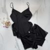 Short bustier en satin H  " noir "