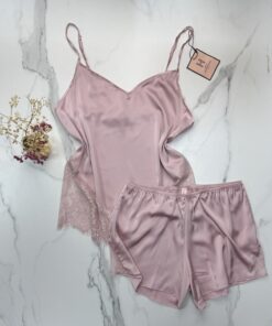 Short bustier en satin H  " rose  "