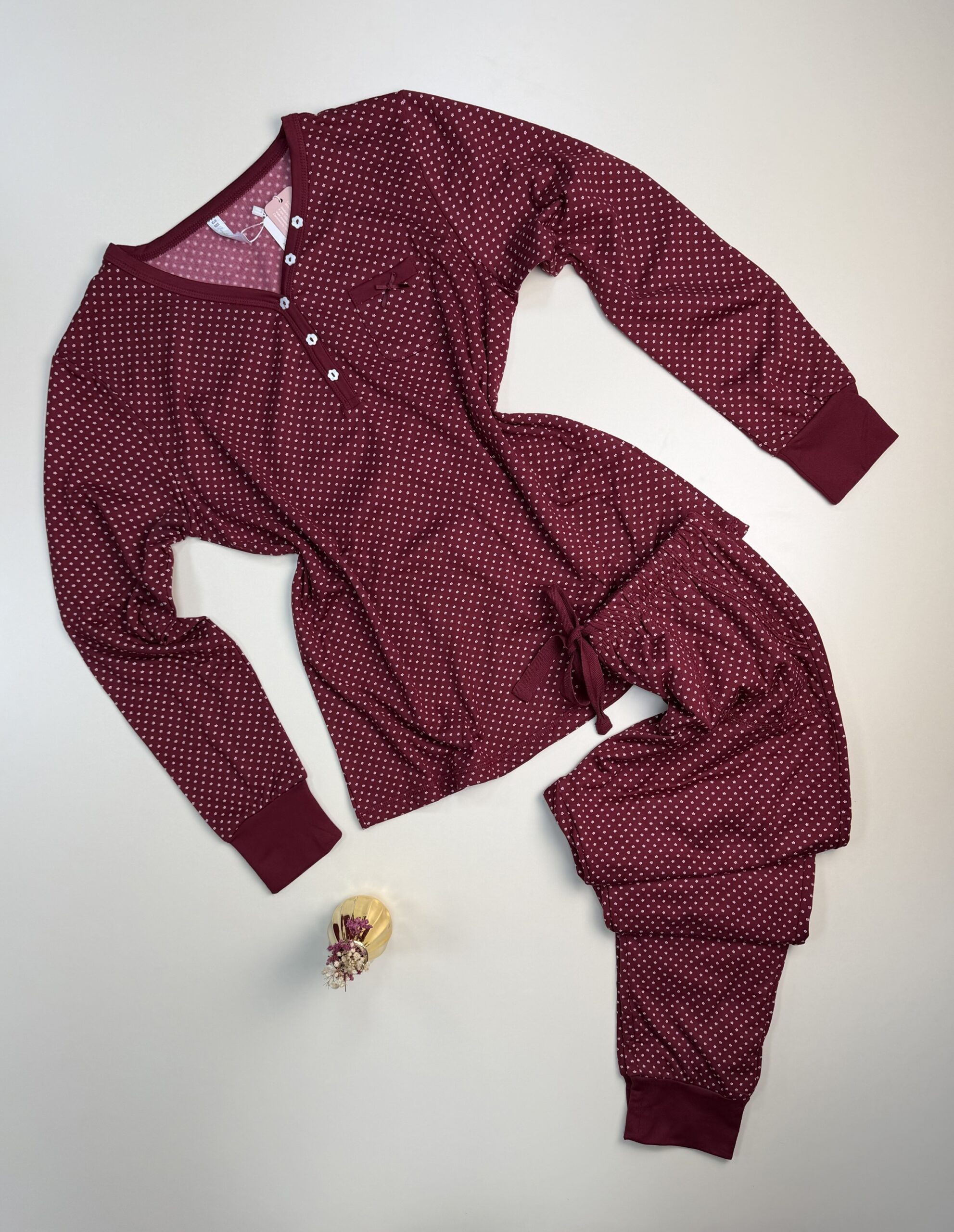 Pyjama haut manche longue " bordeaux "