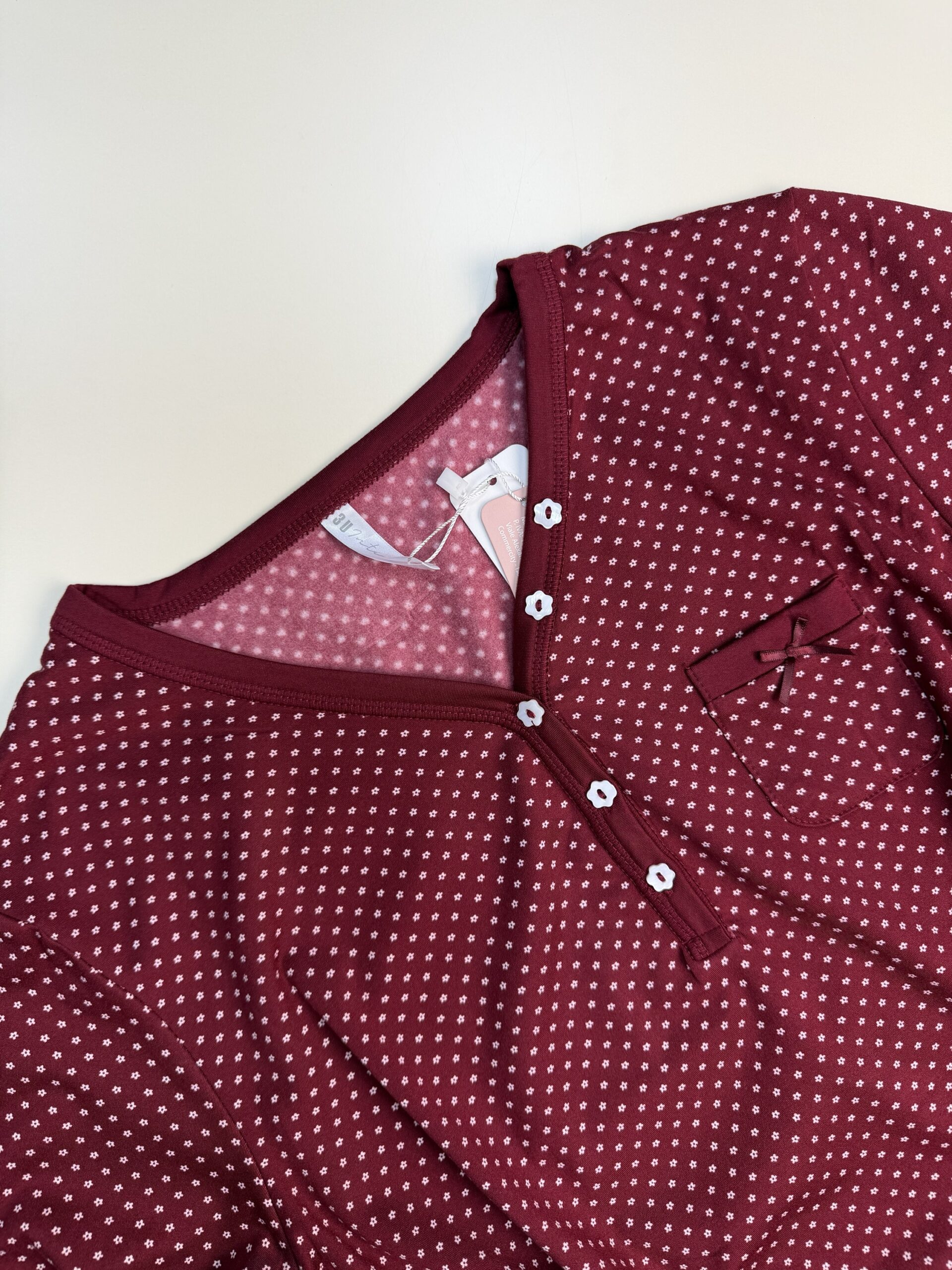 Pyjama haut manche longue " bordeaux " – Image 3