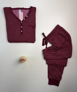 Alternative view of Pyjama haut manche longue  " bordeaux "