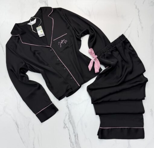 Pyjama boutonée en satin primark " noir " J’Adore