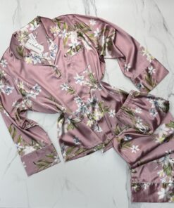 Pyjama boutonnée en satin " ROSE    "