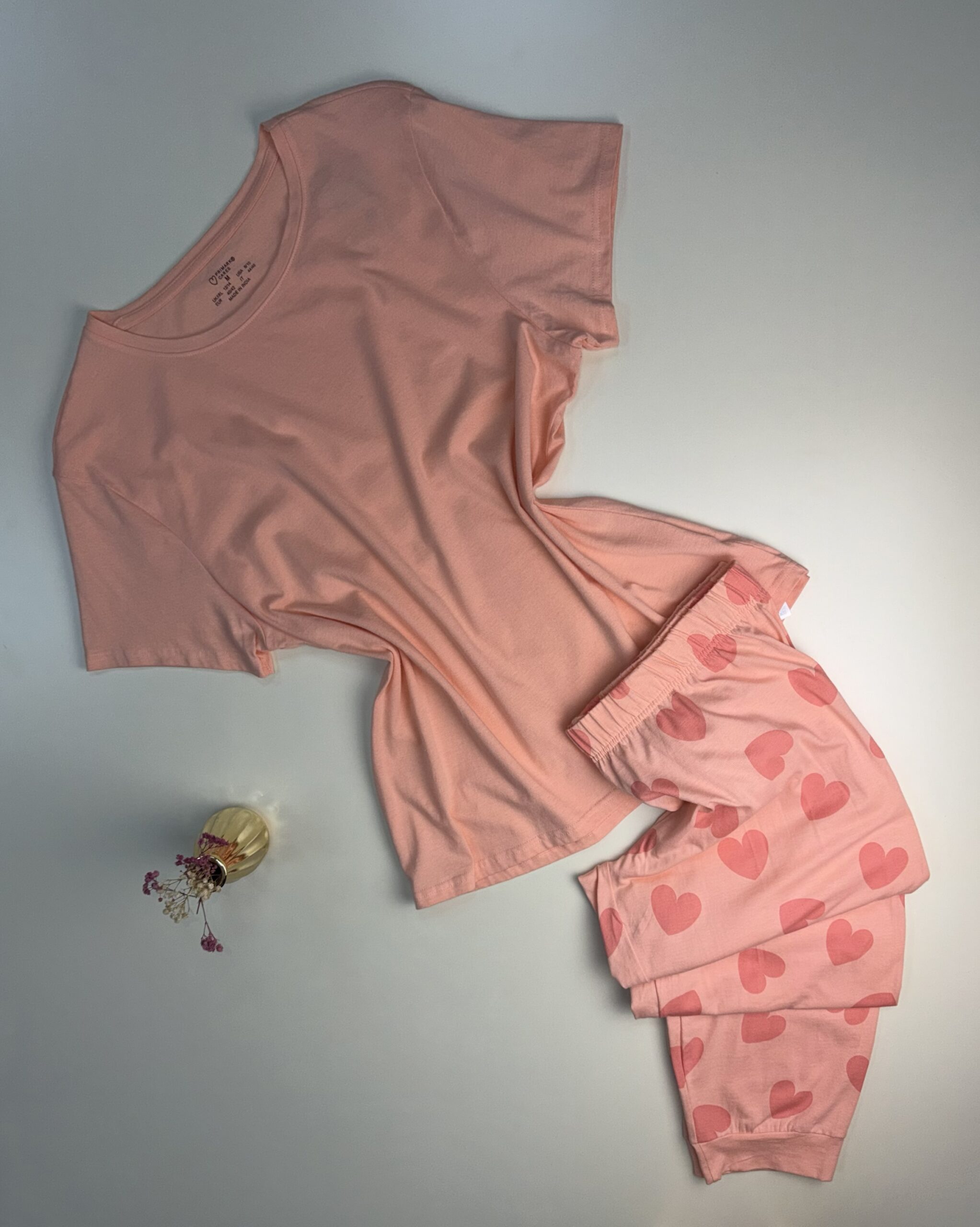 Pyjama haut demi manche " orange " coeur