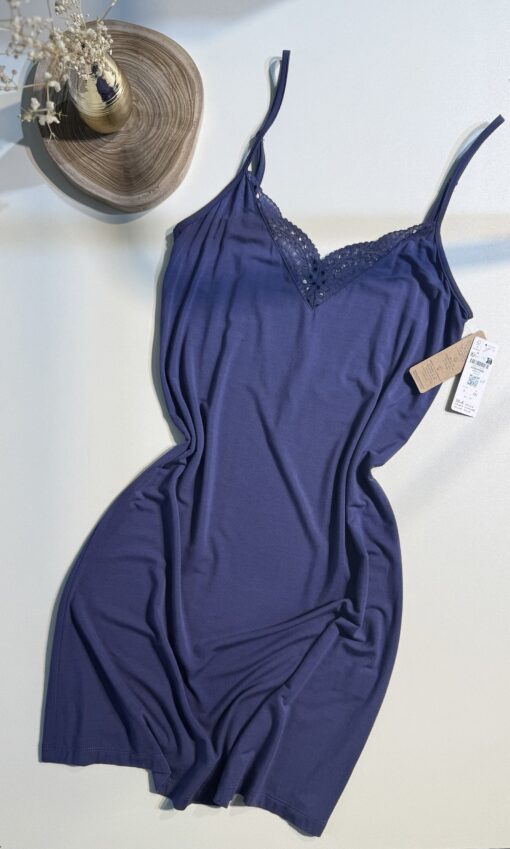 JOSEPHINE _ Bleu nuitNuisette détails dentelle en modal