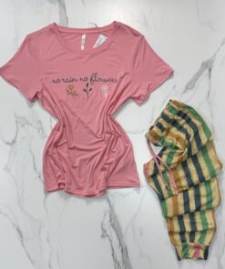 Alternative view of pyjamas demi manche " ROSE "