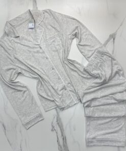 Pyjama boutonnée Primark manche longue – gris unie –