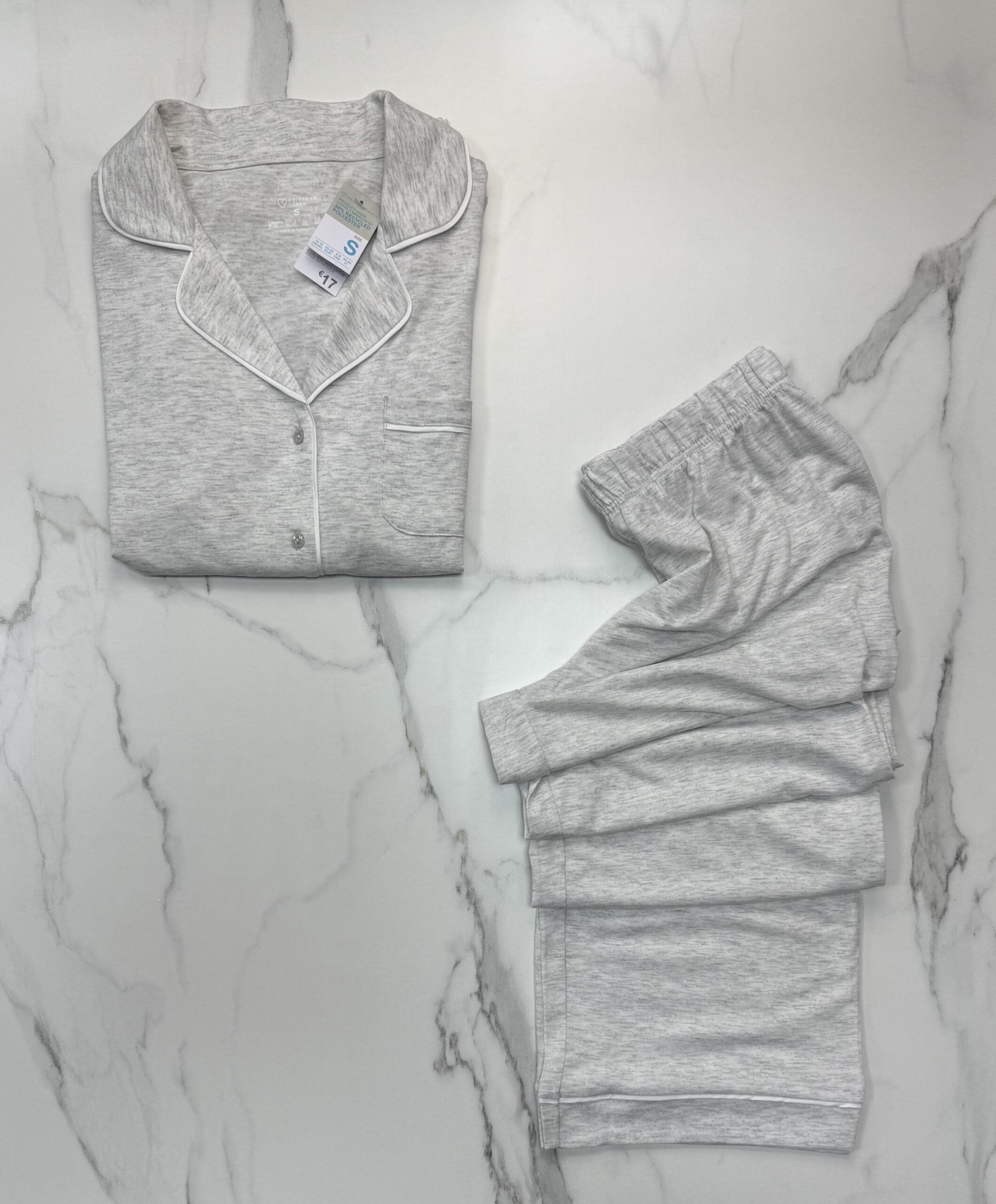 Pyjama boutonnée Primark manche longue – gris unie – – Image 2