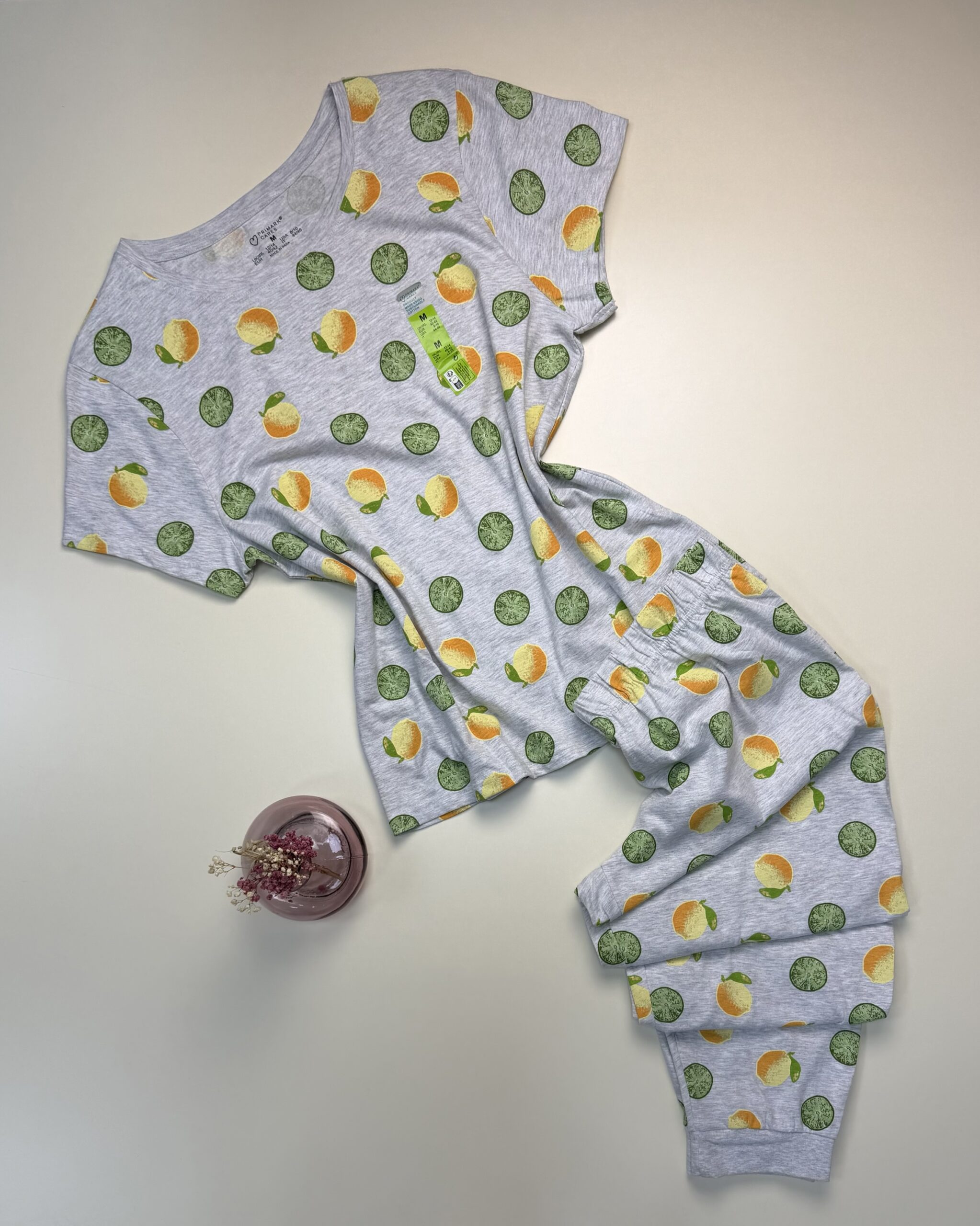 Pyjama Haut Demi Manche - Primark - ' Gris Au Fruits '