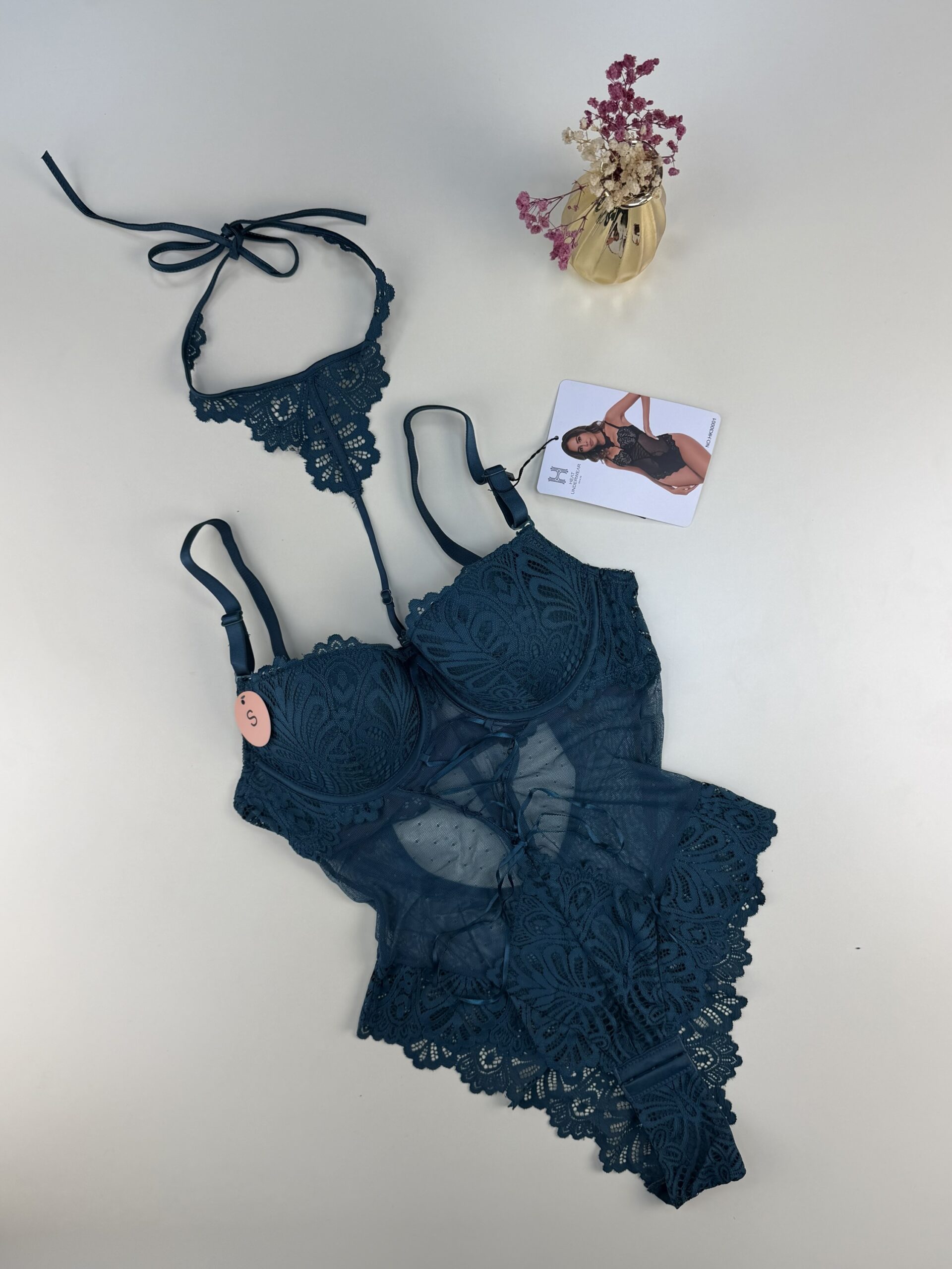 Body push up en dentelle " vert "