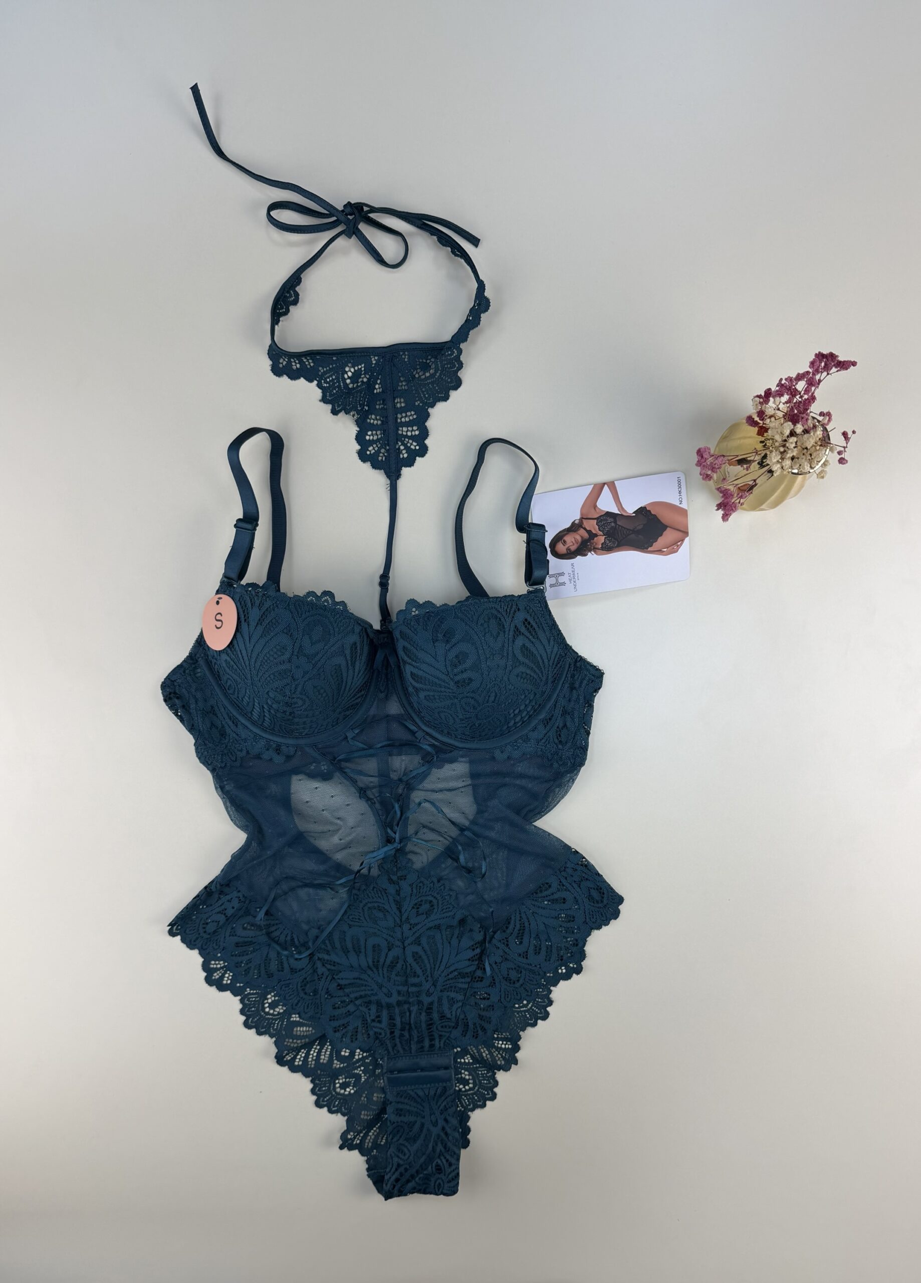 Body push up en dentelle " vert " – Image 3