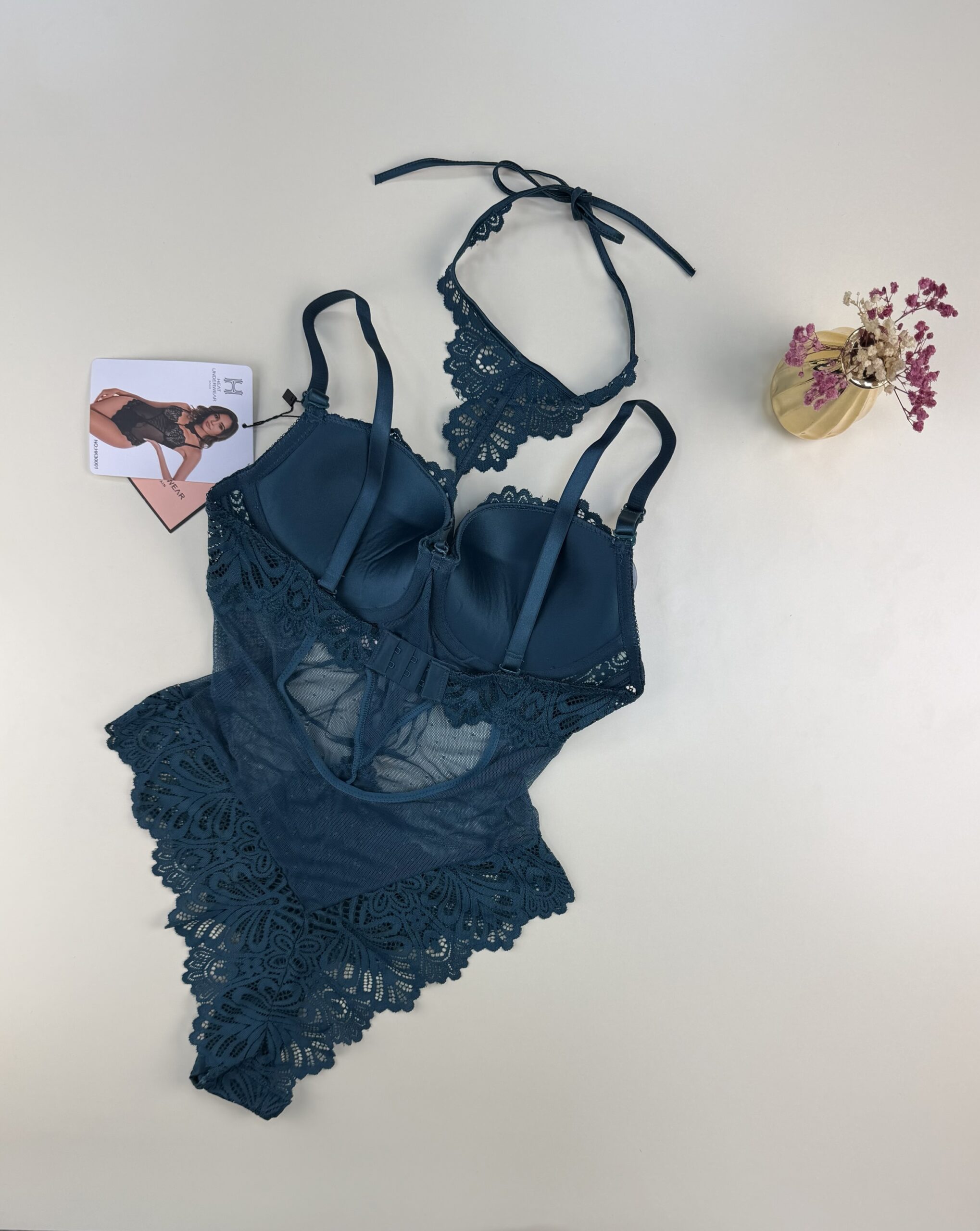 Body push up en dentelle " vert " – Image 2