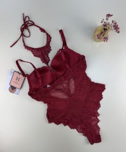 Alternative view of Body push up  en dentelle " bordeaux  "