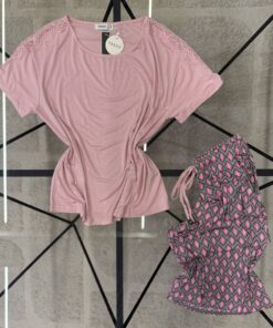 Alternative view of Pyjama haut demi manche panta-court " Rose "