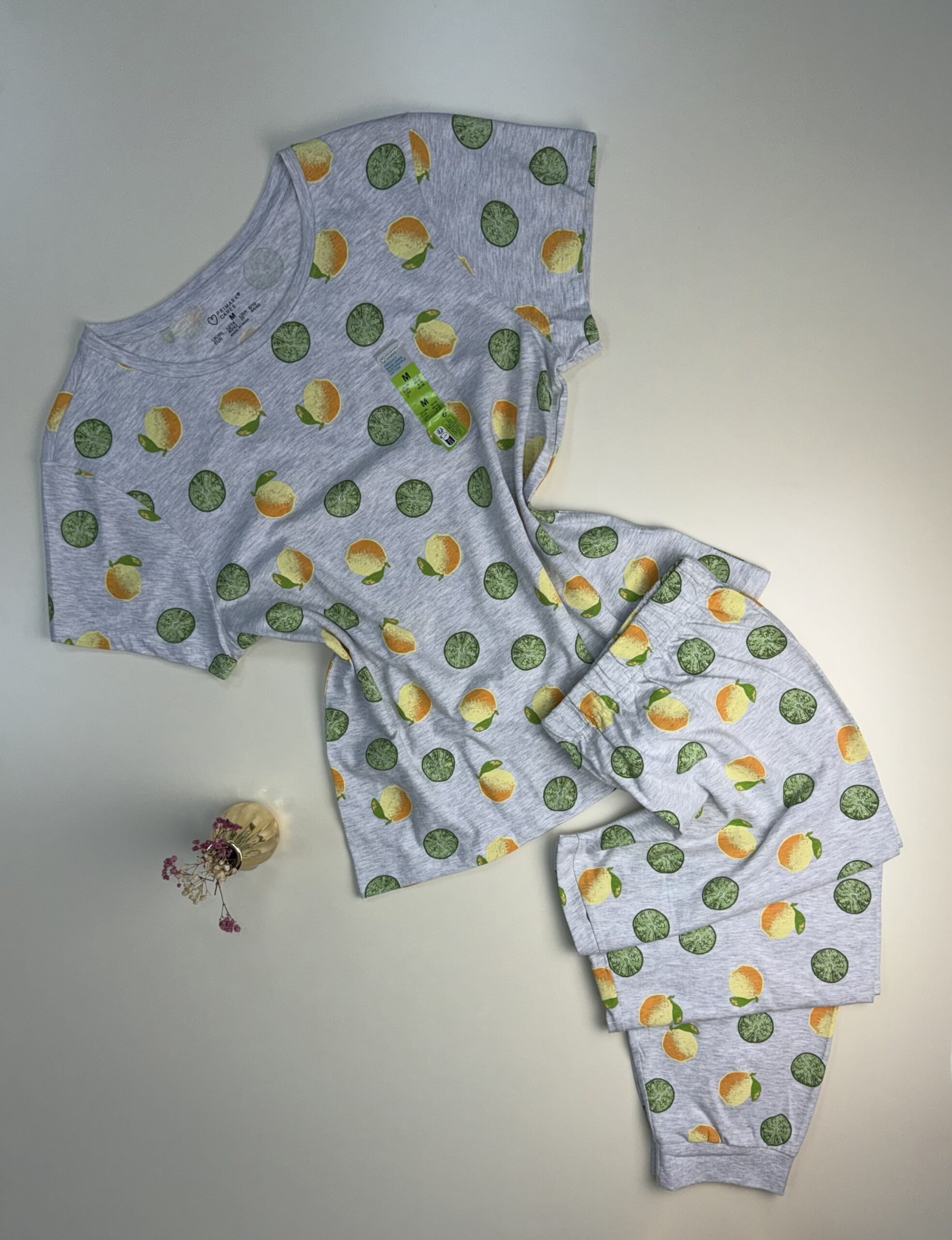 Pyjama Haut Demi Manche - Primark - ' Gris Au Fruits '