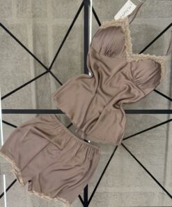 Short-bustier en satin " Nude "