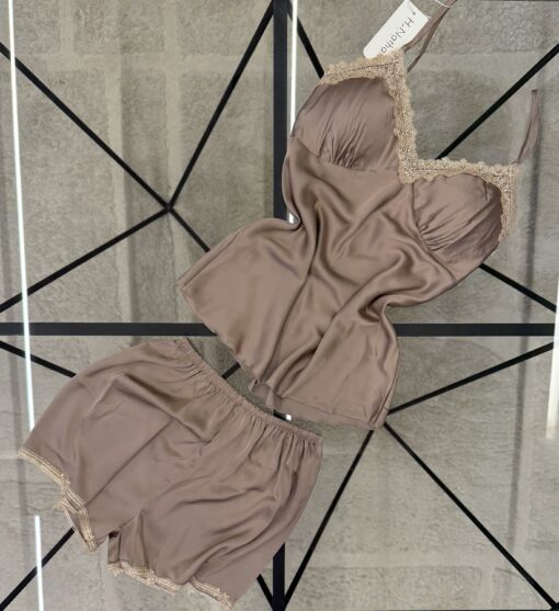 Short-bustier en satin " Nude "